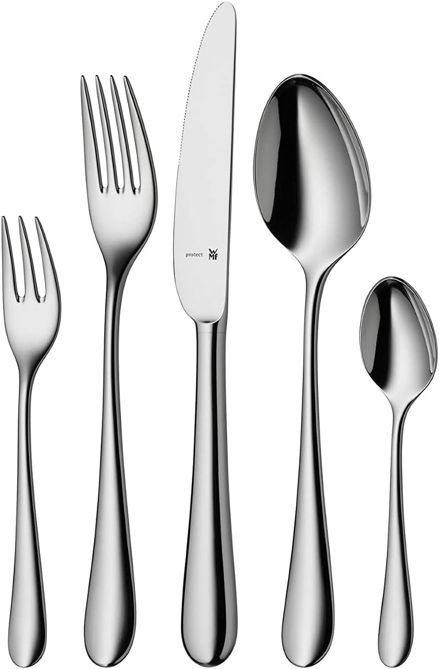 WMF Merit Ménagère de Couverts en Acier Inoxydable Cromargan Protect Poli Résistant aux Rayures Passe au Lave-Vaisselle Naty Shop Unique 30 Pièces
