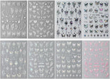 Autocollants d'ongles 3D métallisés Schwarz Schmetterling - Autocollants d'ongles Aurora rose laser - Autocollants d'art d'ongles papillon punk - Autocollants d'ongles argentés - Nageldesign Zubehör