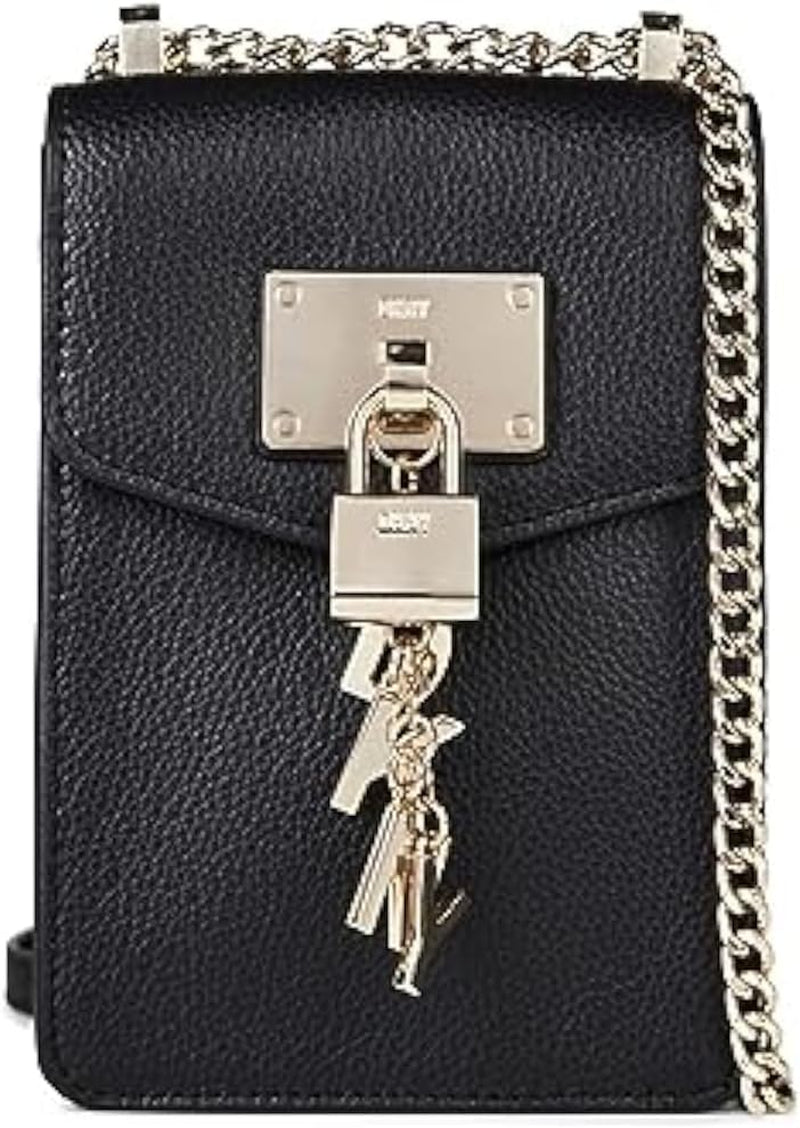 DKNY Sac porté épaule Elissa N/S Femme Sacs Naty Shop Noir / Or