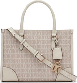 DKNY Cartable Perri pour femme avec breloque logo, taille unique Sacs pour femme Naty Shop Chanvre / Galet