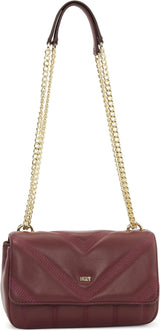 DKNY Sac à Bandoulière à Rabat Sacs Femme Naty Shop Distressed Wine