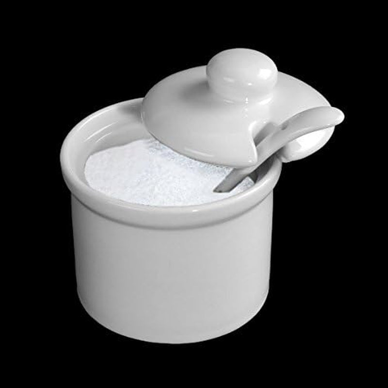 Holst Porcelain AT 216 FA1 Bidon 0,17 L Fût avec Cuillère, Blanc, 8,5 x 8,5 x 6,5 cm
