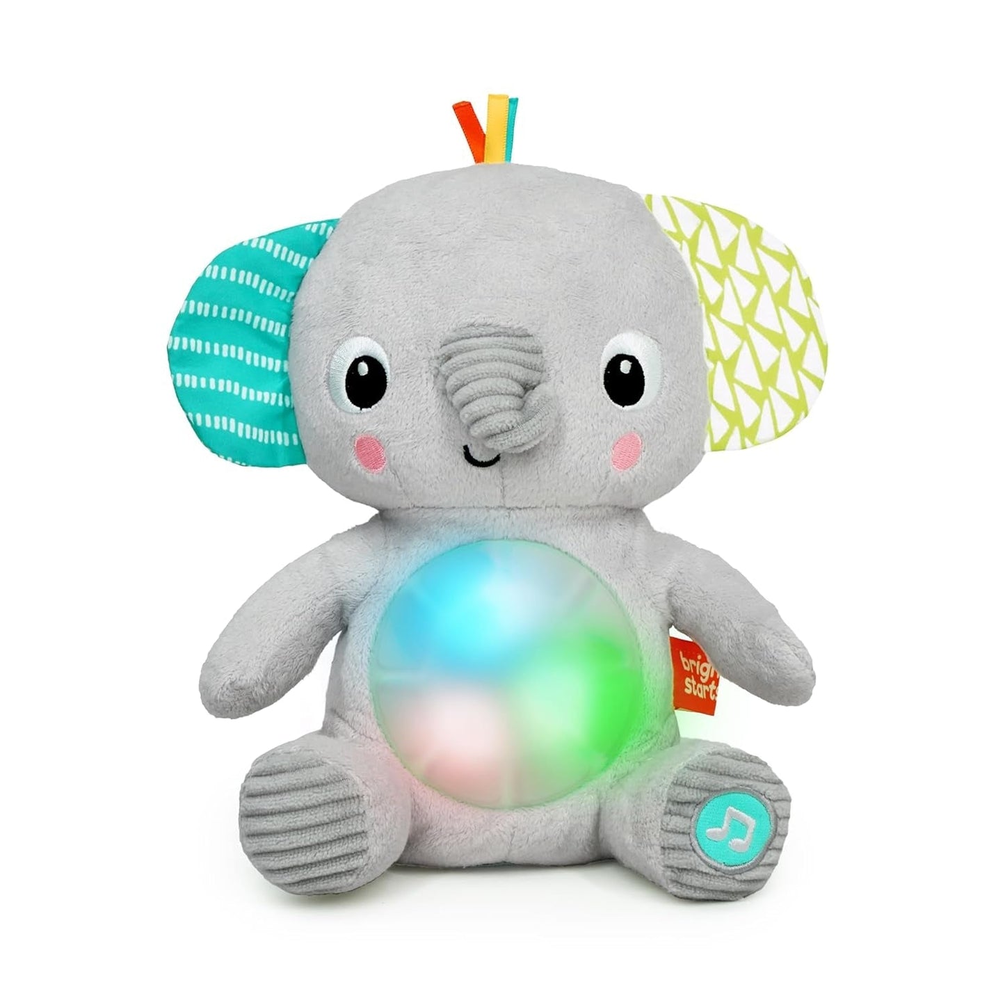 Bright Starts, jouet bébé éléphant Hug-a-bye avec lumières, chansons, différentes textures et plus encore, multicolore Bebe Toys Naty Shop Titre par défaut