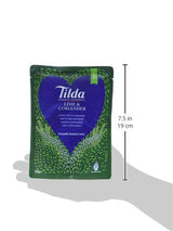 TILDA Riz basmati cuit à la vapeur au citron vert et coriandre pour le micro-ondes, 250 g