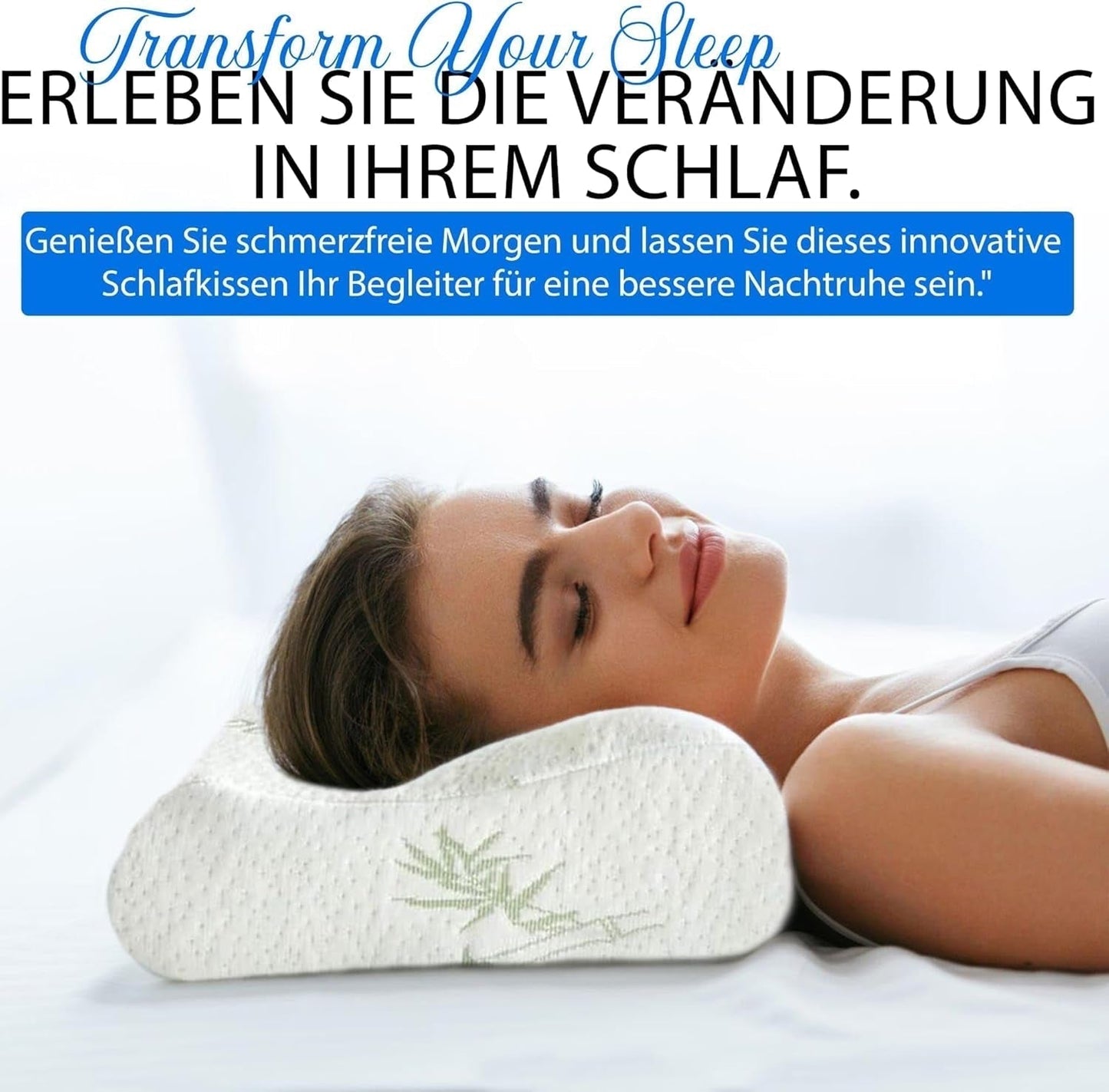 Oreiller orthopédique de soutien du cou en mousse à mémoire de forme - Oreiller ergonomique, oreiller anti-ronflement pour dormeurs sur le côté, sur le ventre et sur le dos, Pilow, 60 cm x 40 cm x 12 cm Oreillers orthopédiques cervicaux Naty Shop