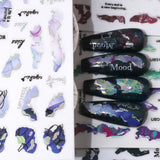 6 couleurs d'autocollants pour ongles en marbre, poudre bronzante argentée, autocollants pour ongles en marbre Bloom, autocollants pour ongles en marbre 3D, accessoires de conception, autocollants pour nail art, ensemble d'autocollants pour ongles