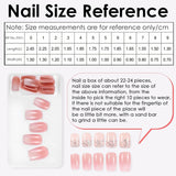 48 pièces colle courte sur les ongles 2 Styles ongles français courts carrés avec colle à ongles et lime à ongles rose blanc Ombre faux ongles pour les femmes
