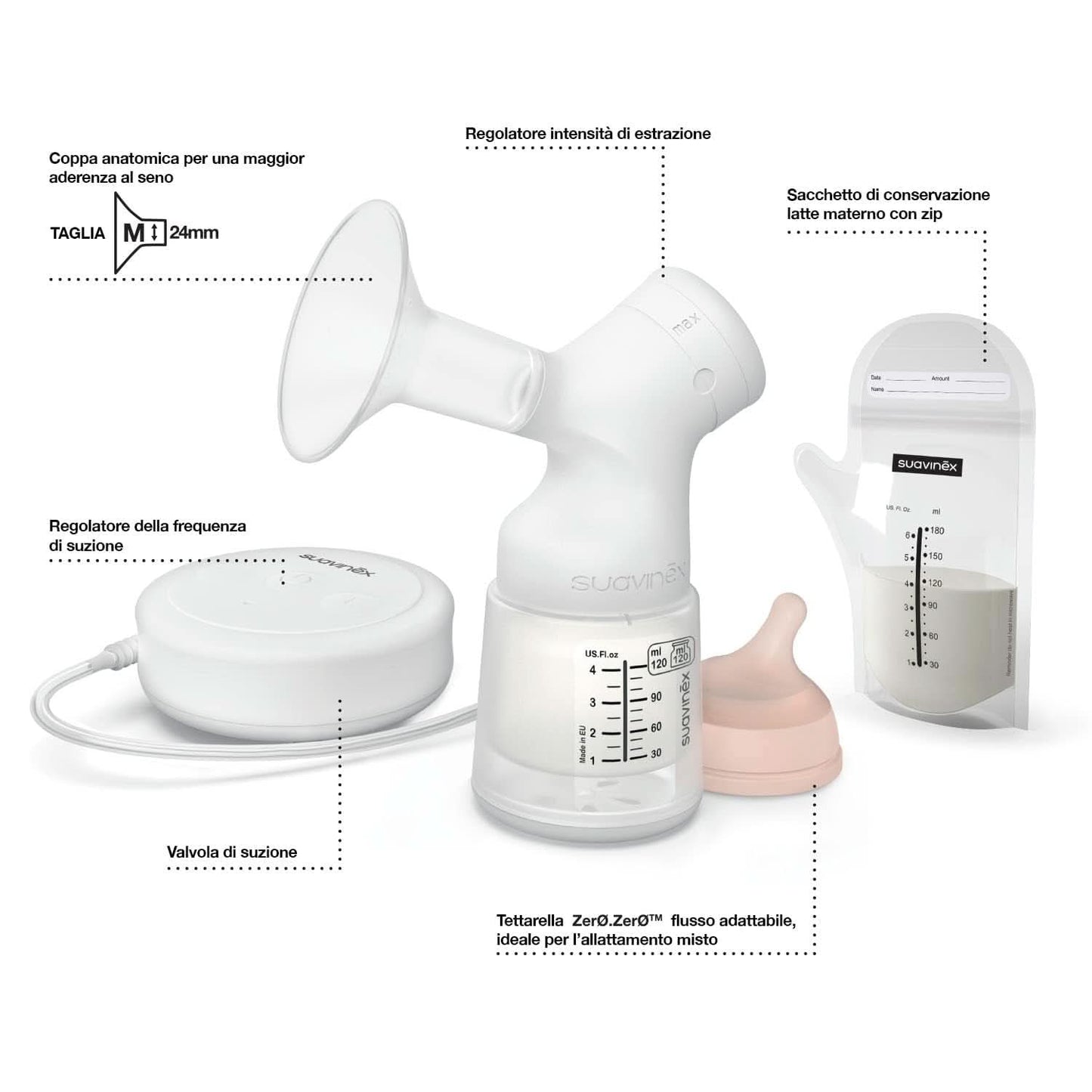 Tire-lait électrique Suavinex Link Accessoires Alimentation et Allaitement Bebe Naty Shop