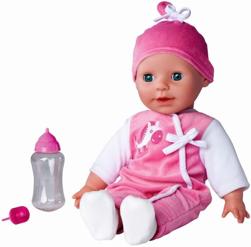 Simba 105140489 - Poupée Laura Baby Talk, poupée au corps doux de 38 cm avec des yeux endormis dans une jolie combinaison, 24 sons de bébé, poupée de jeu, poupée bébé, à partir de 2 ans