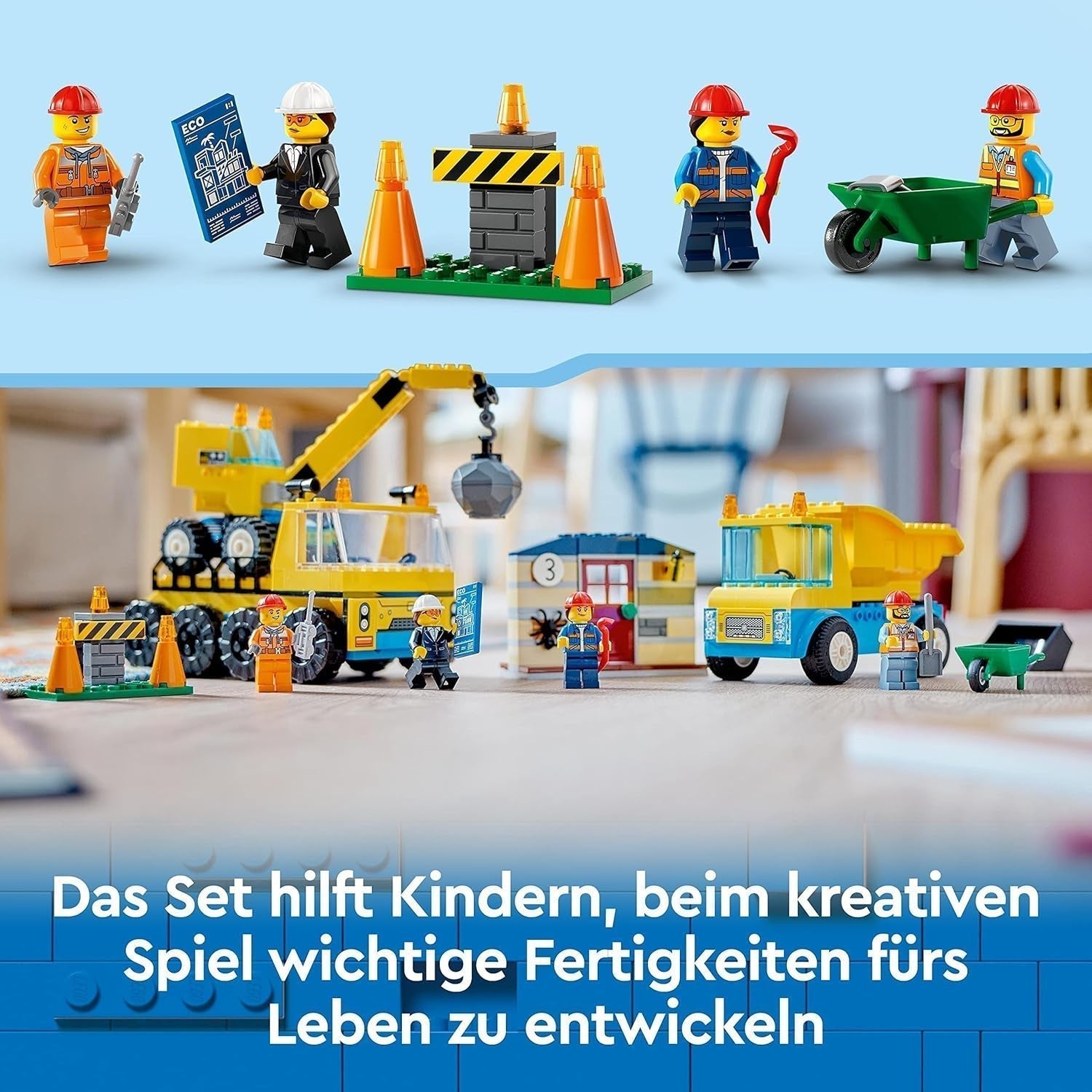 LEGO 60391 City Véhicules de construction et grue à boulets de démolition, pelle, camion-benne et véhicules de transport, jouet éducatif pour enfants à partir de 4 ans Besuche den LEGO-Store