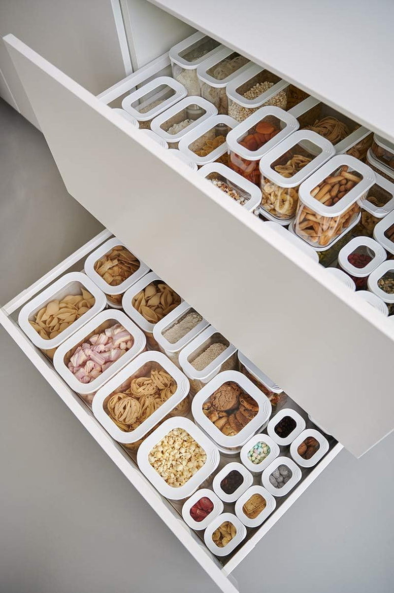Mepal Lot de 3 Bocaux de Conservation avec Couvercles - Récipient Alimentaire Rectangulaire - Organisateur de Cuisine en Plastique - Récipient de Conservation Hermétique - 1x 2000ml & 2x 1000ml - Boites de Conservation Alimentaires Blanches Naty Shop