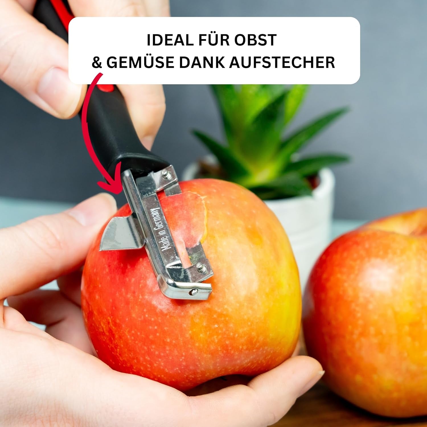 Westmark 29092270 Sparschäler Gallant, PP/Tpe/Edelstahl, Schwarz/Rot, 16,5 x 3,7 x 2 cm éplucheur Naty Shop