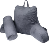 INFANZIA Oreiller de lecture ergonomique avec accoudoirs, dossier en mousse à mémoire de forme, gris, M