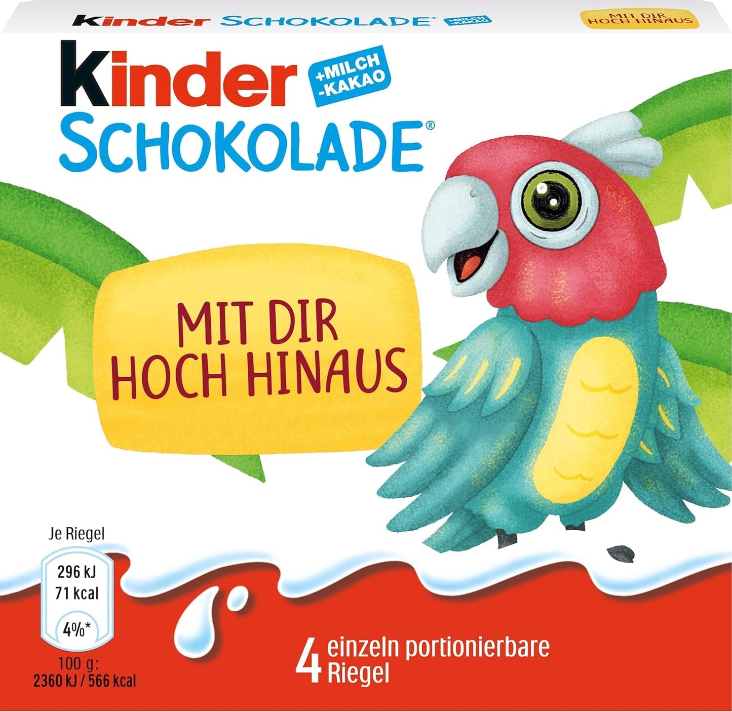 Kinder Chocolate (20 x 50 g) – Cadeau de Saint-Valentin pour elle et lui, bonbons Carnaval et Mardi Gras – Barres de chocolat au lait fourrées – 20 paquets de 4 barres individuelles chacune