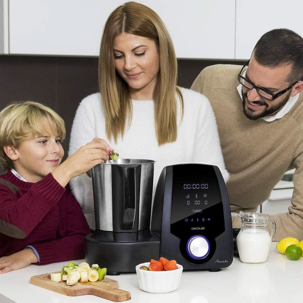 Cecotec Mambo 6090 Machine de cuisine multifonctions, 1700 W, 23 fonctions, Krug Mit Fassungsvermögen 3,3 L, 3 Teller Gleichzeit, 10 Geschwindigkeitsstufen, Timer Robots de cuisine et mixeurs Naty Shop