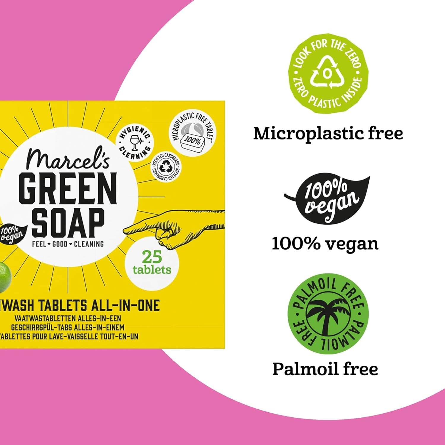 Marcel'S Green Soap Pastilles Lave-Vaisselle Tout-En-Un - Pamplemousse & Citron Vert - 25 pièces Détergents de Cuisine Naty Shop