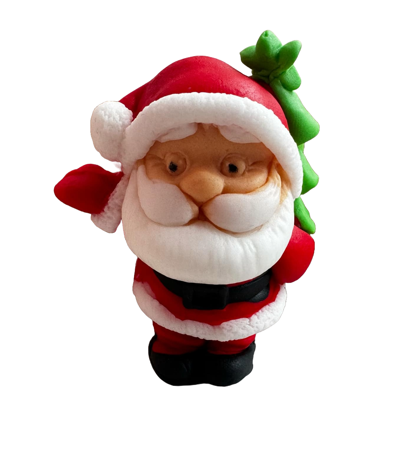 Décoration comestible en pâte à sucre, Père Noël avec sapin de Noël Décorations en pâte à sucre Naty Shop