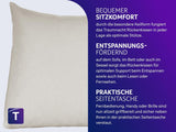 Traumnacht Cosy Back Oreiller de lecture 70 x 40 cm beige Housse amovible et lavable en 100 % polyester Poche latérale pratique Certifié Oeko-Tex Produit selon les normes de qualité allemandes
