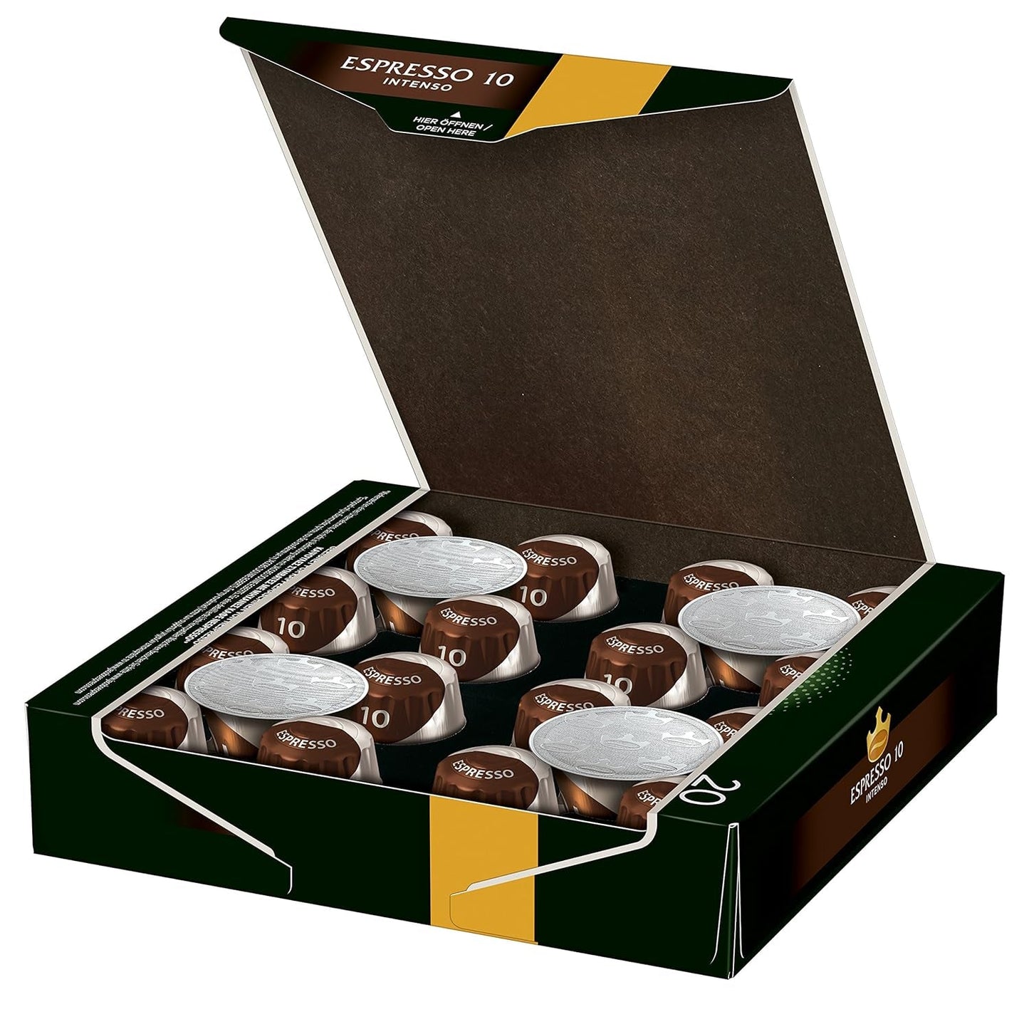 Capsules de café Espresso Intenso, Intensité 10 sur 12, 10 x 20 capsules de café et café krönung Crema, 200 capsules compatibles Nespresso, 10er Pack, 10 x 20 capsules de café, 1040 g