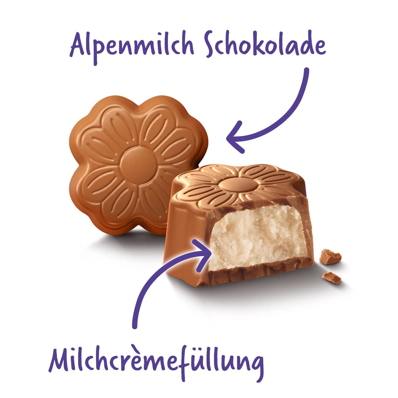 Milka Little Thank You Chocolates 12 x 44 g, chocolats à la crème de lait fine enrobés de chocolat au lait alpin (paquet de 5)
