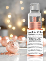 Sugarflair Pump Powder Spray, Glitter, Blush, Glitter - colorant alimentaire pour gâteau, spray non aérosol pour gâteaux, muffins et plus - 10 g