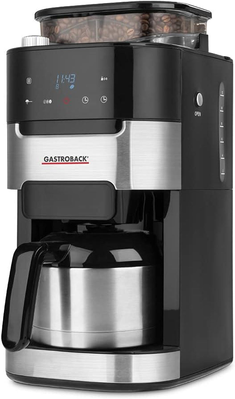 Machine à expresso thermique GASTROBACK Grind & Brew Pro, argent, noir
