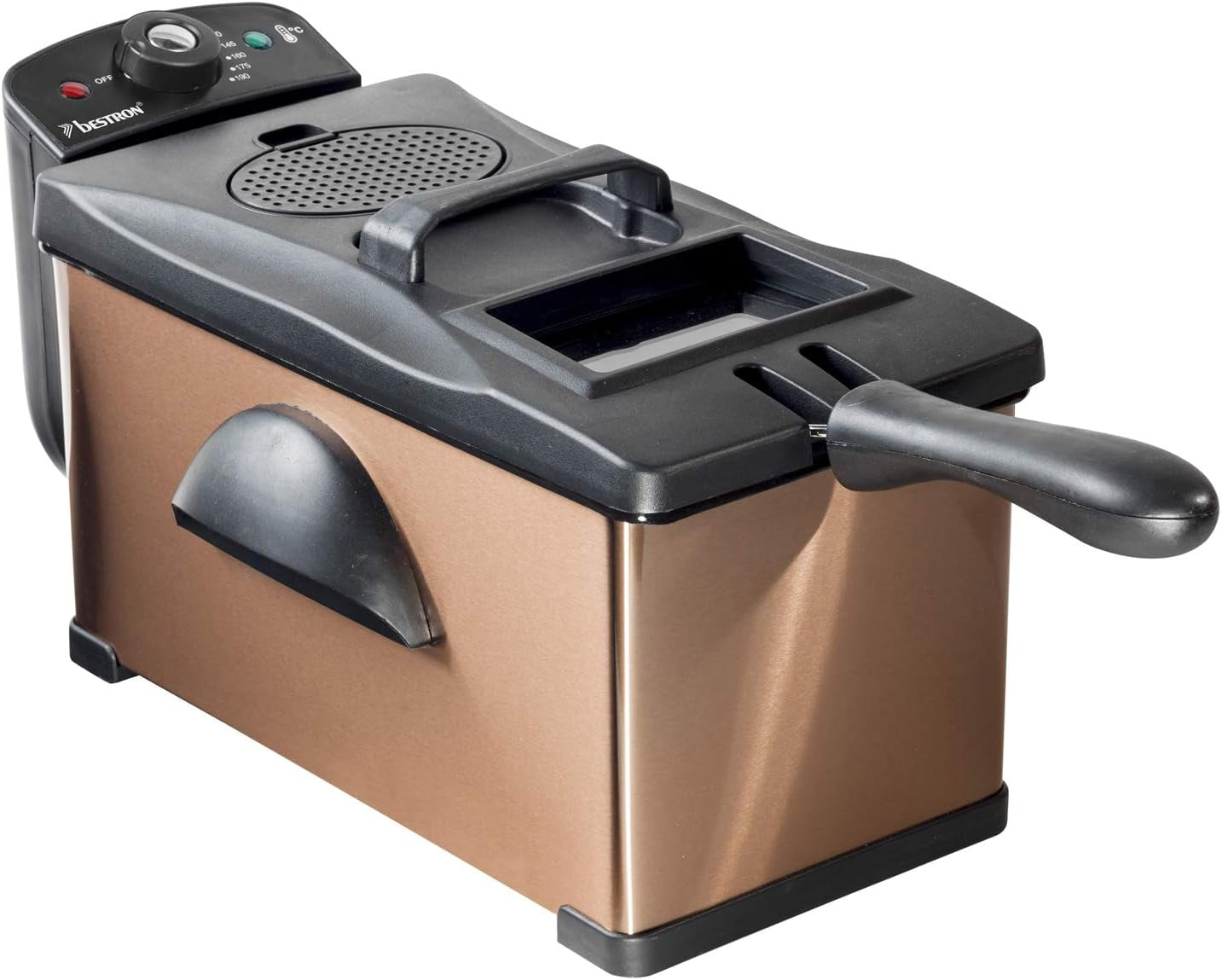 Friteuse à huile Bestron avec technologie zone froide, 3,5 litres, 2000 watts Électroménagers Naty Shop Cuivre Simple