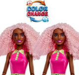 Barbie Pop Reveal Poupée Bubble Tea et accessoires, poupée mannequin parfumée Berry Bliss avec animal de compagnie, 8 surprises, avec changeur de couleur, tasse de rangement, HTJ20