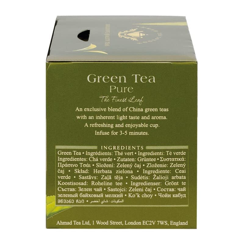 Ahmad Tea – Thé vert – Sachets de thé emballés individuellement avec 2 g de thé par portion – 20 sachets de thé à bandes (lot de 2)