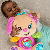 Fisher-Price Laugh & Learn JFD35 Peluche avec étapes intelligentes Jouet d'apprentissage musical pour bébé à partir de 6 mois, Version multilingue : italien, espagnol, portugais, anglais, JFD35 Baby Toys Naty Shop