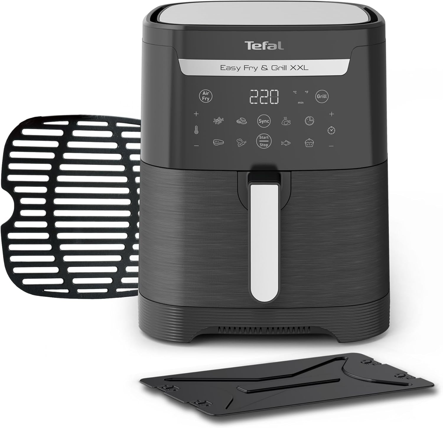Tefal Easy Fry Max EY2458, 5 litres, Friteuse à air chaud, 10 programmes de cuisson automatiques, écran tactile numérique Électroménagers Naty Shop Noir Simple - Sans fenêtre 6,5L