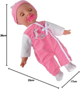 Simba 105140489 - Poupée Laura Baby Talk, poupée au corps doux de 38 cm avec des yeux endormis dans une jolie combinaison, 24 sons de bébé, poupée de jeu, poupée bébé, à partir de 2 ans