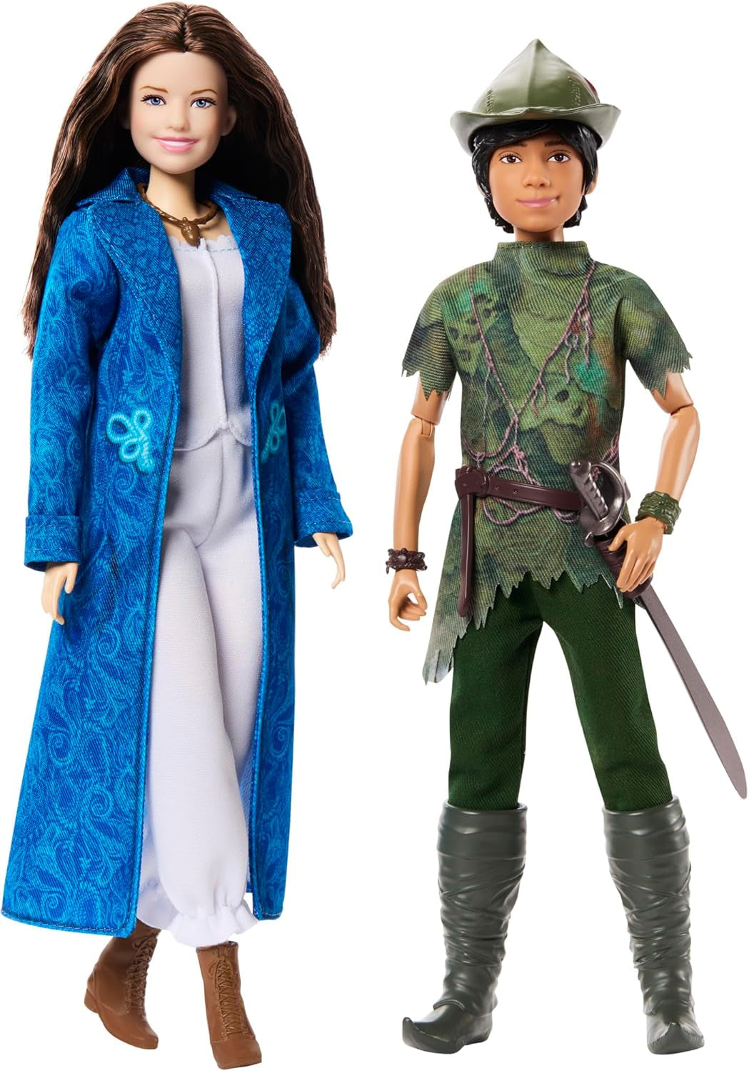 DISNEY Peter Pan et Wendy - figurines articulées avec costumes typiques et accessoires amovibles, pantalons en matière douce, pour reconstituer vos scènes préférées ou un jeu créatif, pour les enfants à partir de 3 ans, HNY36