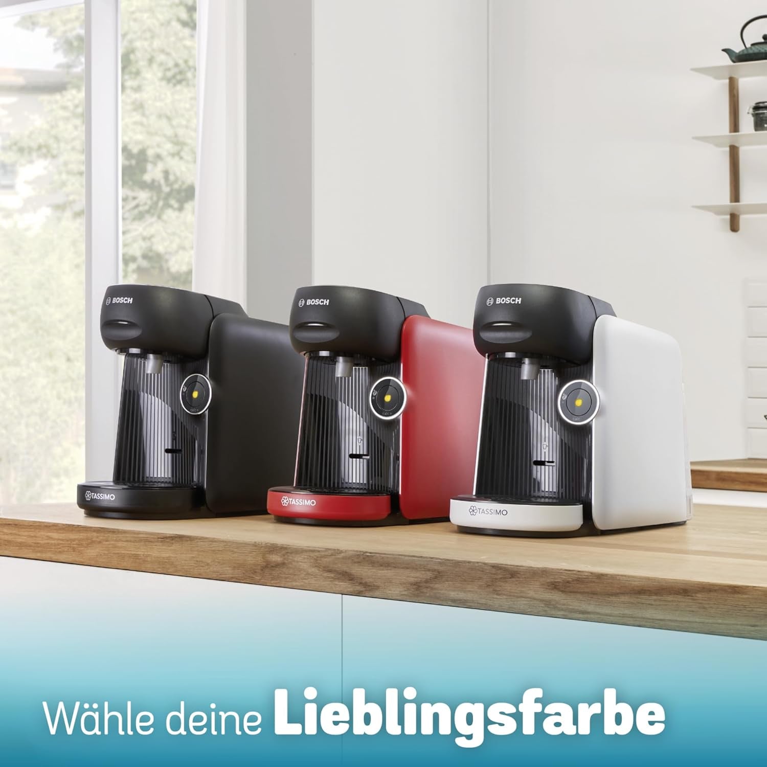 Machine à expresso à capsules Bosch Tassimo finesse TAS162E, 70 boissons, café plus intense sur simple pression d'un bouton, arrêt automatique, durable, dosage parfait, 1400 W, noir/noir