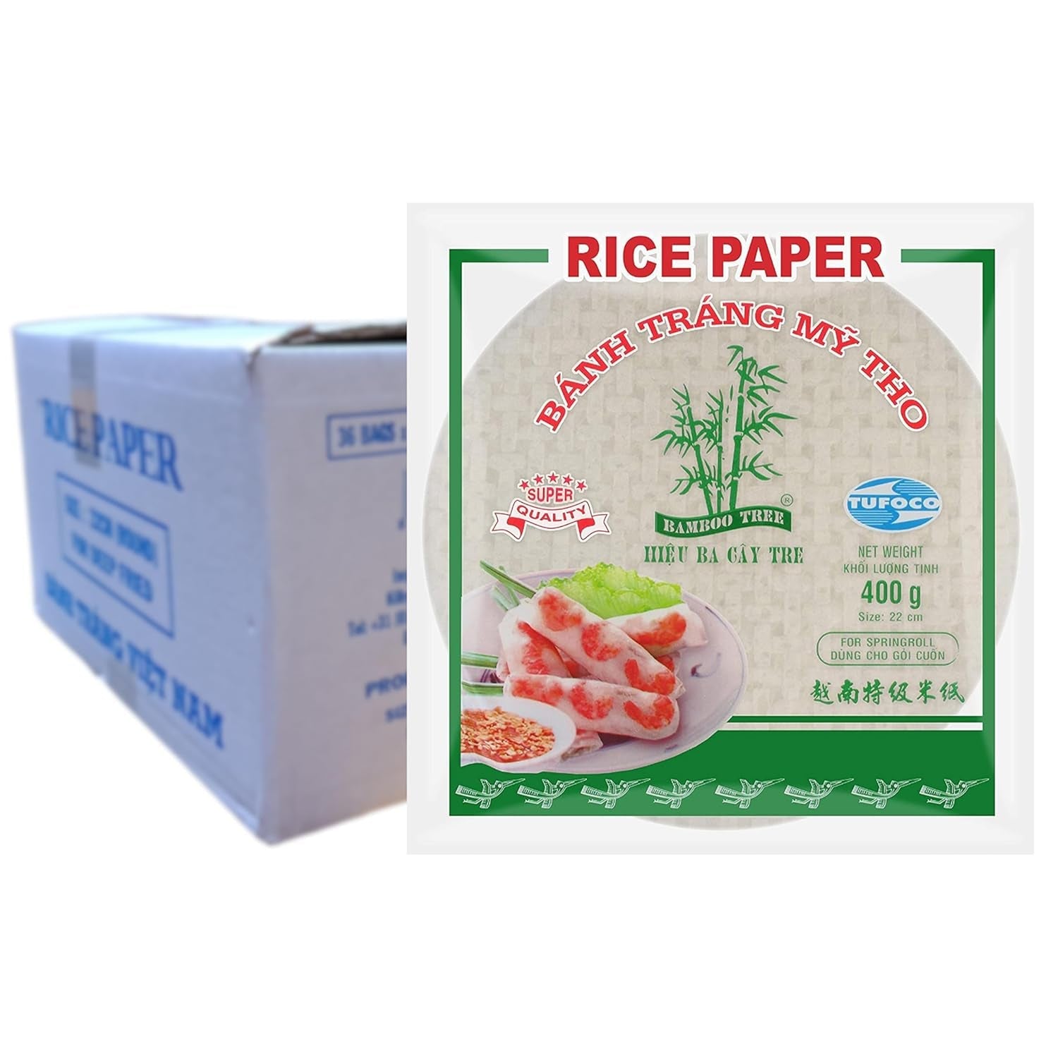 BAMBOU - Papier de riz 22 cm. (Rouleaux d'été) - 1 x 400 g