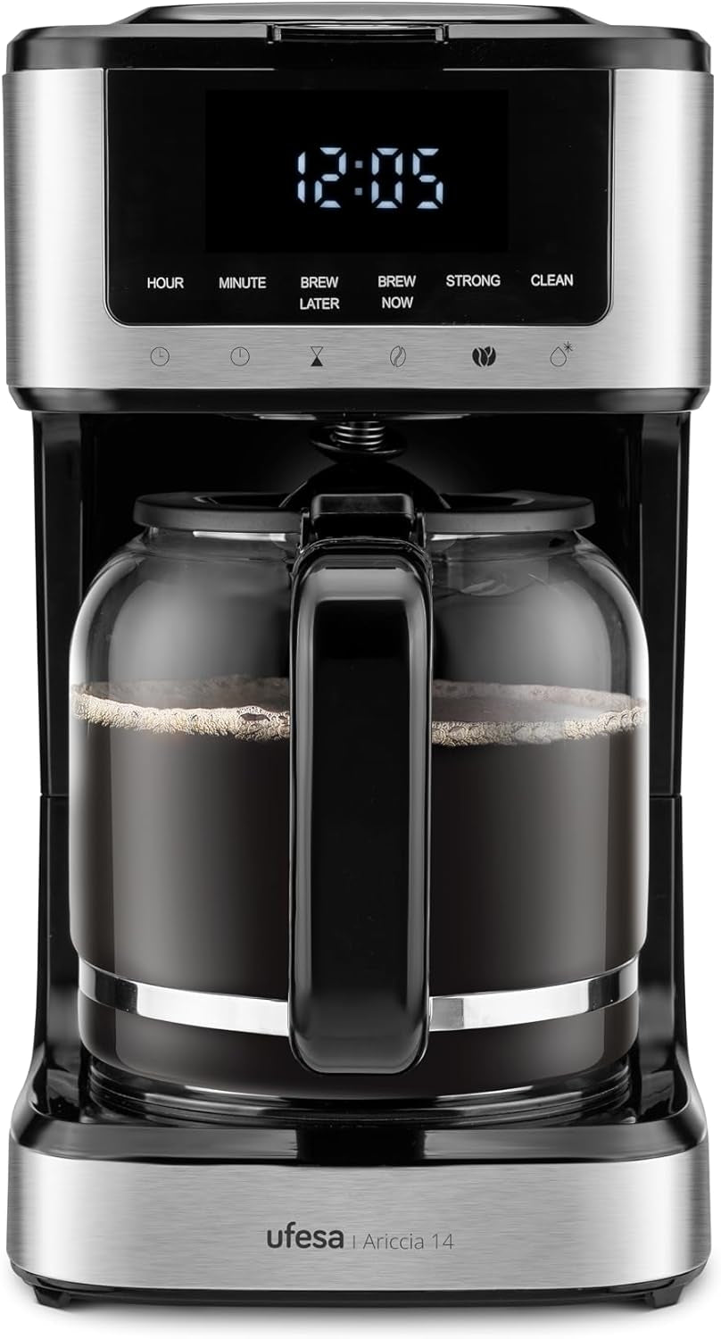 Cafetière filtre Ufesa CG7114 Capriccio, 6 tasses, 600W, carafe 0,6L, système anti-goutte, arrêt automatique, bleu