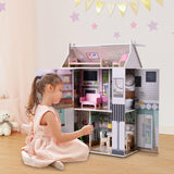 Olivia'S Little World Dreamland Farmhouse Maison de poupée interactive en bois pour enfants 3 étages avec 13 accessoires de meubles de poupée Blanc TD-13632A Maisons de poupées Naty Shop