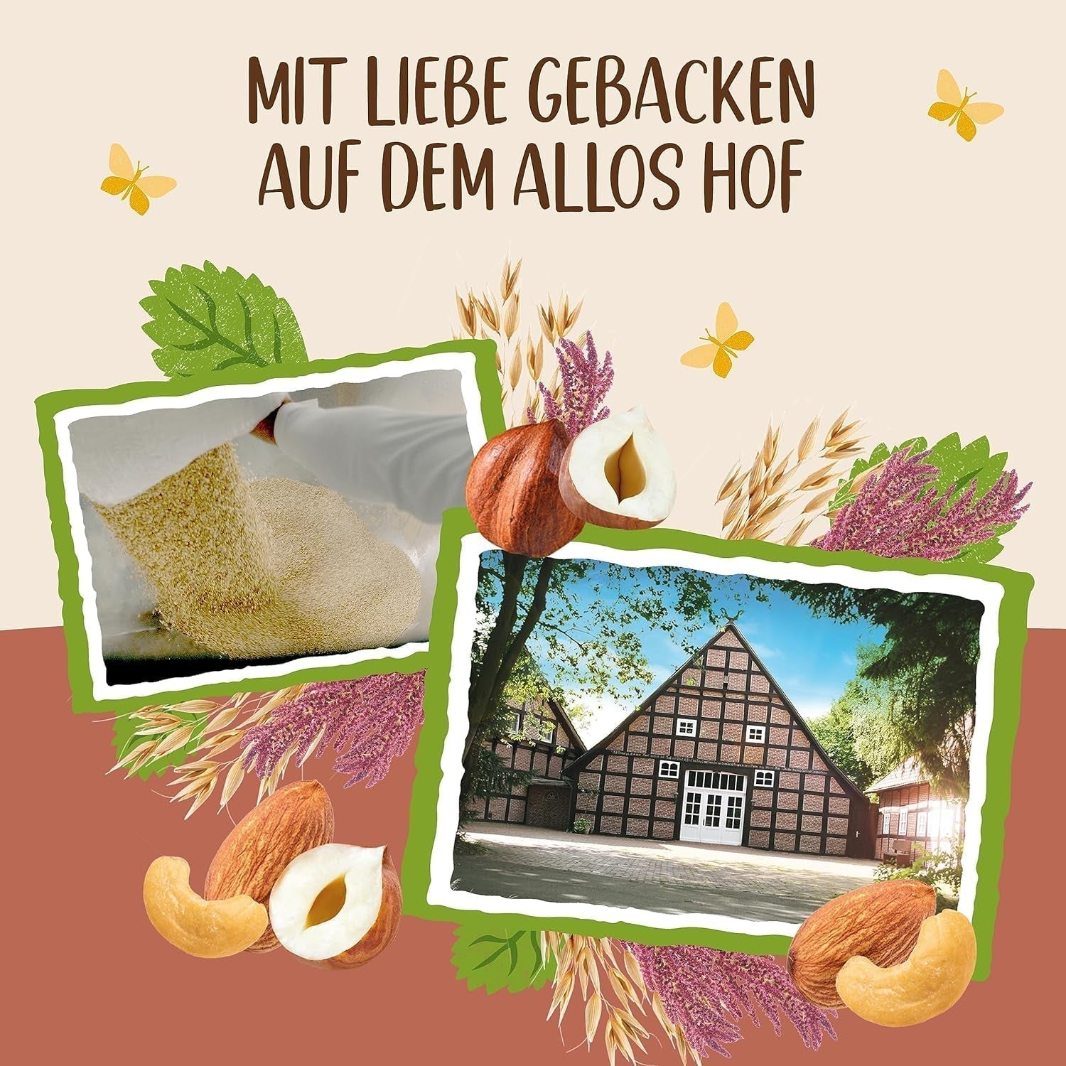 ALLOS Croquant Amarante Nobleuss | Muesli bio Noix Avoine Céréales pour les petites Céréales Naty Shop