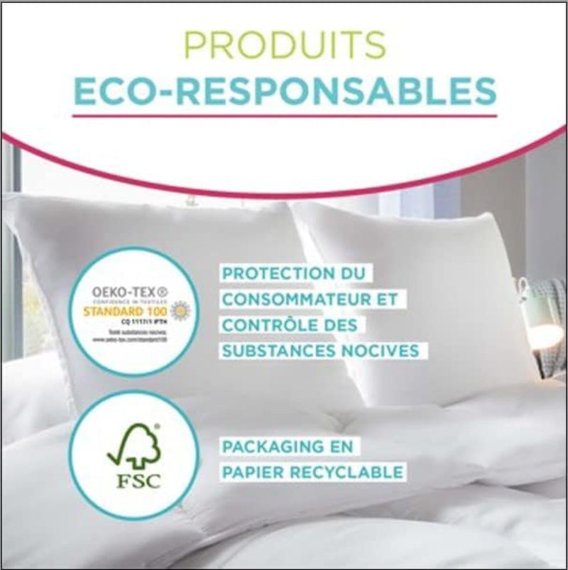 Couette Sérénité - Traitement anti-acariens - Trempé 300 G/M² - 240 X 220 Cm - Pour lit double - Lavable en machine, blanc Couettes et couettes Naty Shop