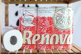 Papier toilette Renova Grand Royal, 18 rouleaux Premium XXL, 4 couches, doux et résistant