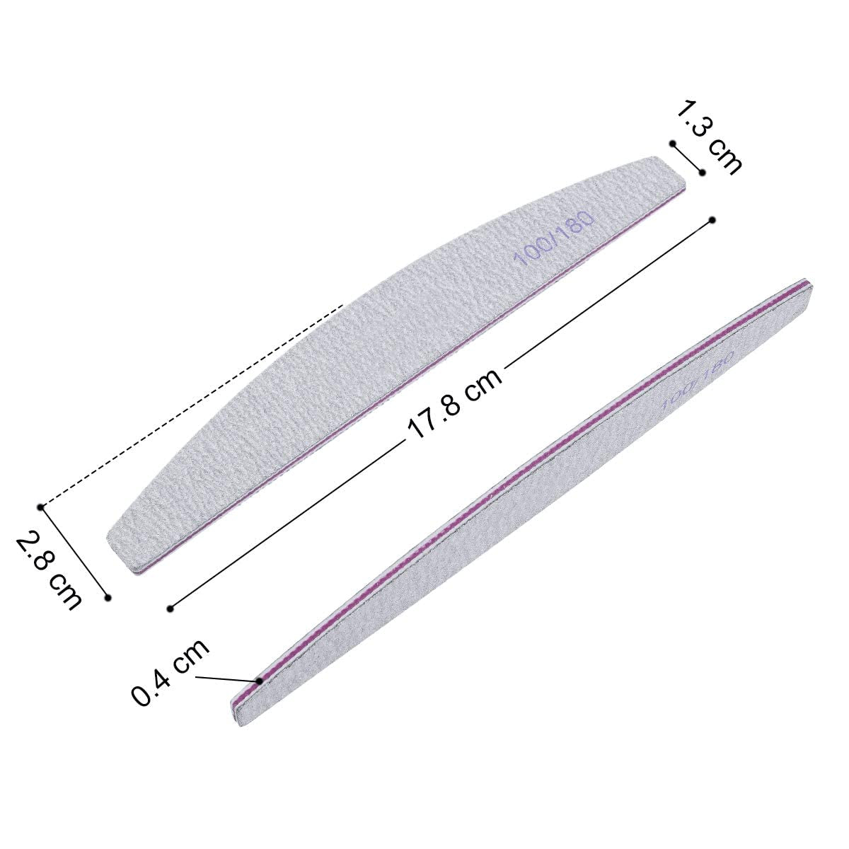 URAQT Professionnel Nagelfeile, 16 Stück, Feile 100/180, Washbar, Für Nägel, Doppelseitig – Friseursalon, Haustiere (Blanc)