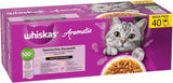 WHISKAS Nourriture humide aromatique pour chat en sauce 40 x 85g Sélection de poissons