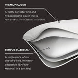 Oreiller Symphony TEMPUR-PEDIC Fabriqué en mousse à mémoire de forme, Luxueux, Doux, Standard, Blanc Oreillers standard Naty Shop