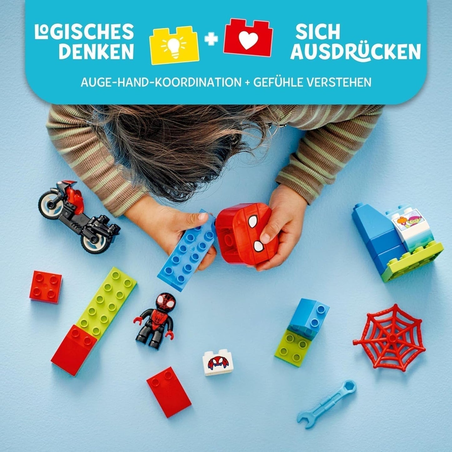 LEGO DUPLO Marvel Spins Motorcycle Adventure, Fantasy Playset for the TV series Spidey and his super friends, educational toy to build and rebuild for children aged 2 years and over 10424 Building sets Besuche den LEGO-Store