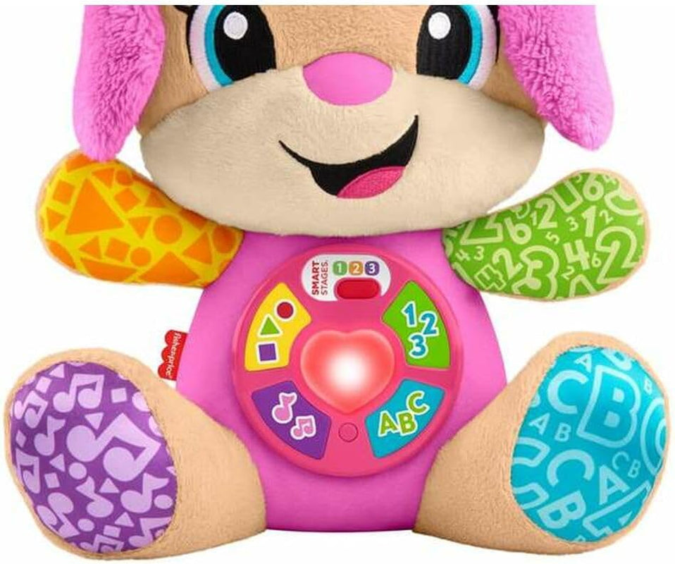 Fisher-Price Laugh & Learn JFD35 Peluche avec étapes intelligentes Jouet d'apprentissage musical pour bébé à partir de 6 mois, Version multilingue : italien, espagnol, portugais, anglais, JFD35 Baby Toys Naty Shop