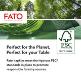 , Serviettes en papier jetables, idéales pour les apéritifs et les cocktails, paquet de 100 serviettes, taille 24 x 24, 4 plis, 2 épaisseurs, blanc, papier 100 % pure cellulose, certifié FSC (lot de 6)