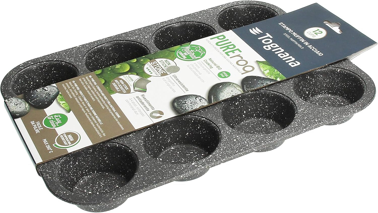 Pure Roq Muffinform Für 12 Muffins, Aluminium, Schwarz Moules et plaques à pâtisserie Naty Shop