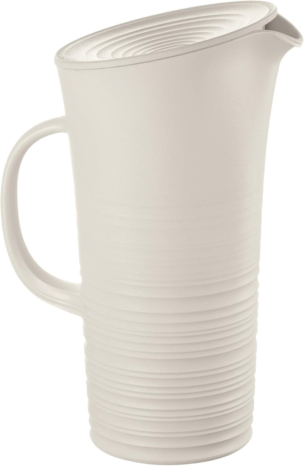 Guzzini - Tierra, Carafe avec Couvercle - Blanc Lait, 18,7 x 13,4 x 10 x h26,9 cm | 1800 cm3 - 181701156, Blanc