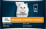 Gourmet Perle Select Strips nourriture humide pour chat, mélange assorti, paquet de 12 (12 x 4 sachets de 85 g chacun)