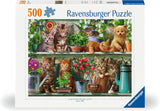 Ravensburger Puzzle 12000205 - Katzen Im Regal - Puzzle de 500 pièces pour adultes et enfants de plus de 10 ans, puzzle animalier avec motif de chat Puzzle Naty Shop